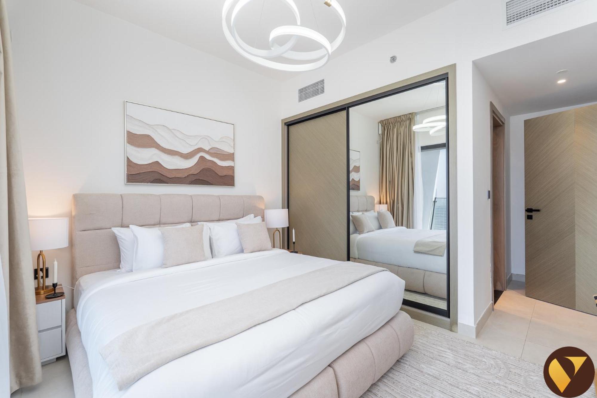 Vogue Spacious Brand New Three Bedroom Located Binghatti Creek, Smart With Creek Harbour View & Big Balcony Apartment *
